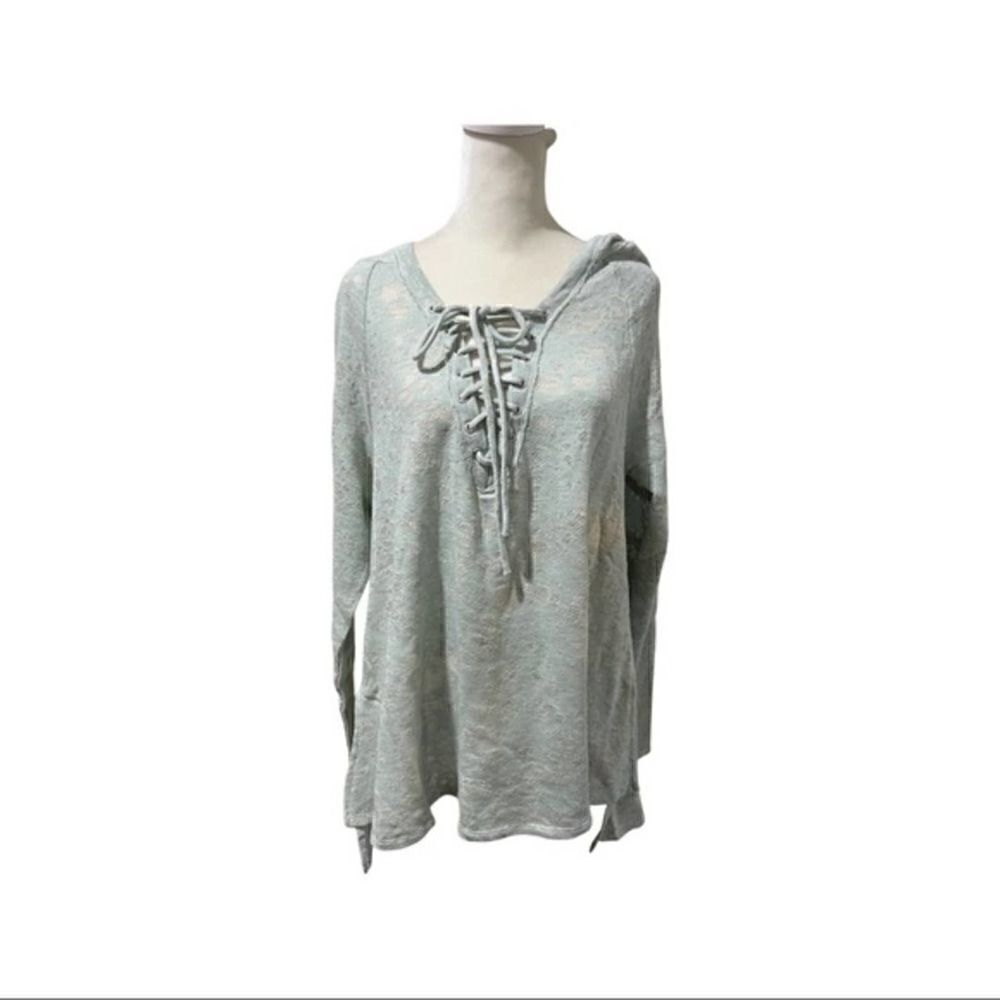 - NWT Maronie burnout laceup front hoodie size small